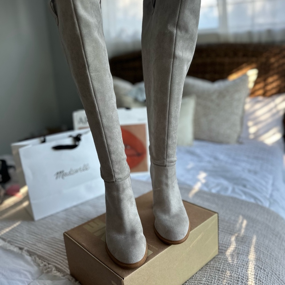 Vici Light Gray Over-the-Knee Boots